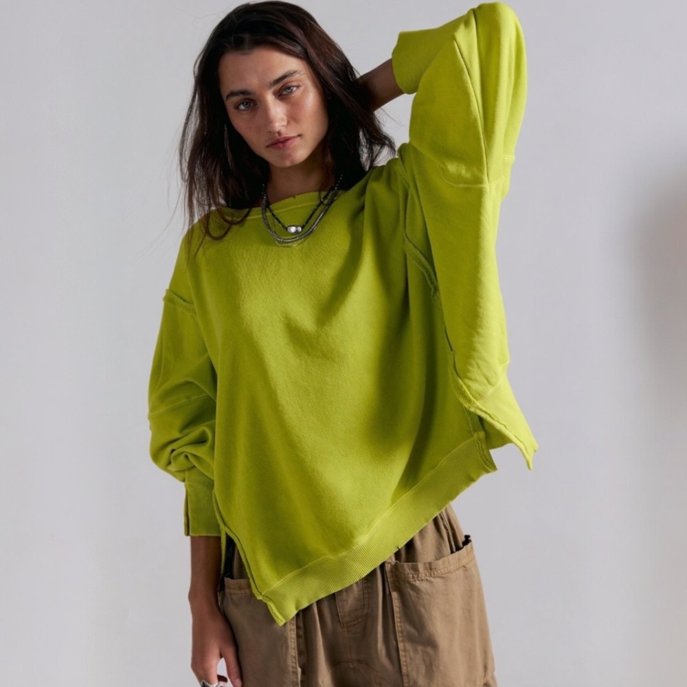 We The Free Camden Sweatshirt In Acid Lime